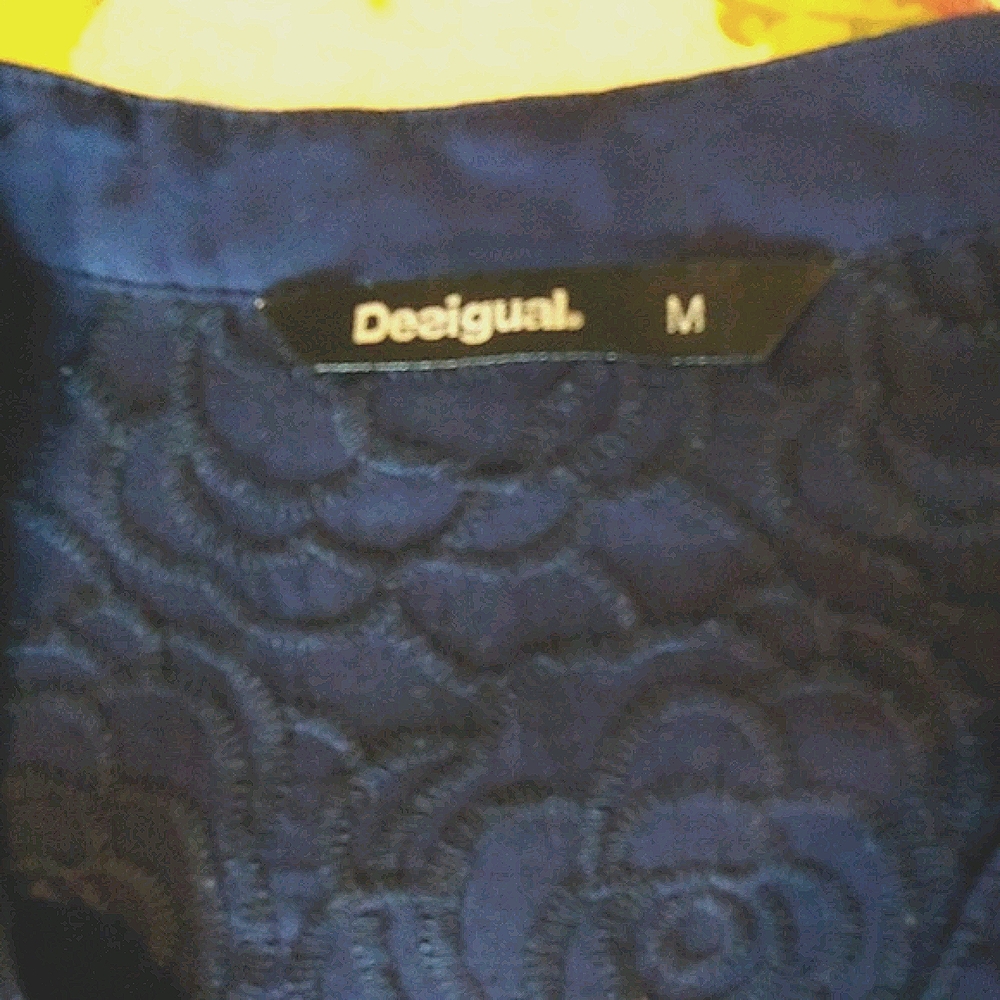 Desigual Navy Blouse Lovely Silk screen applique - Picture 5 of 6